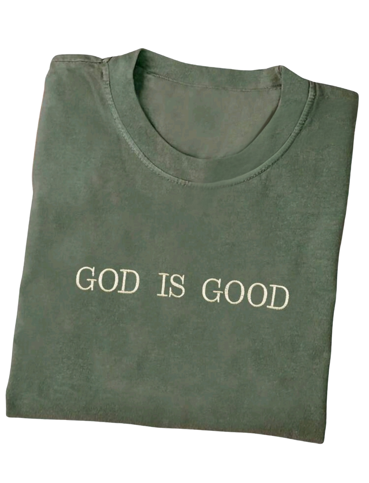 God Is Good Women’s Essential Embroidered Tee