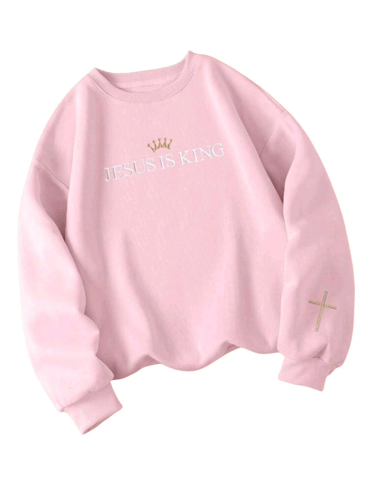 Jesus Is King Essential Embroidered Women's Sweatshirt