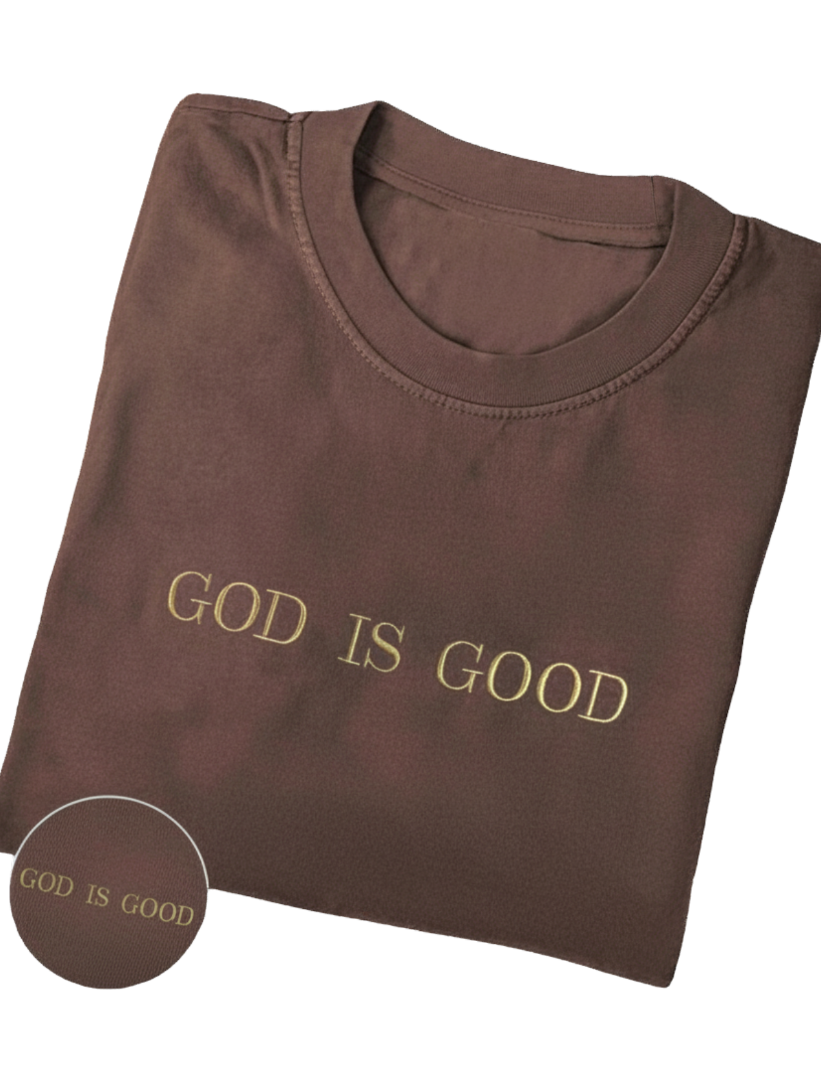 God Is Good Women’s Essential Embroidered Tee