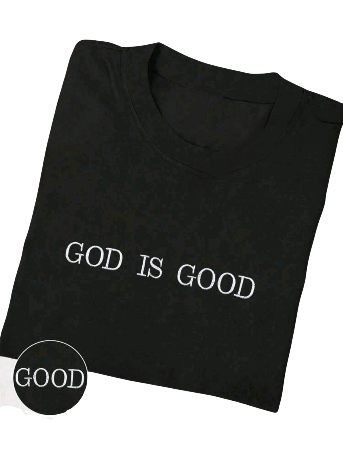 God Is Good Women’s Essential Embroidered Tee