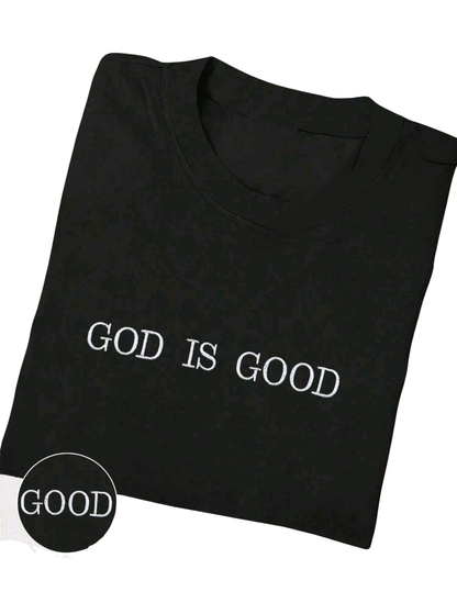 God Is Good Women’s Essential Embroidered Tee