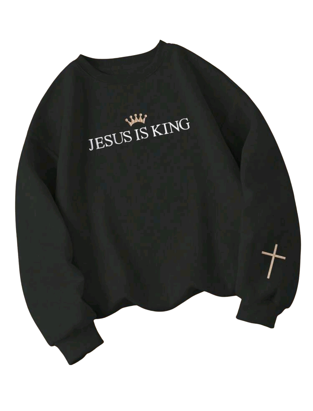 Jesus Is King Essential Embroidered Women's Sweatshirt